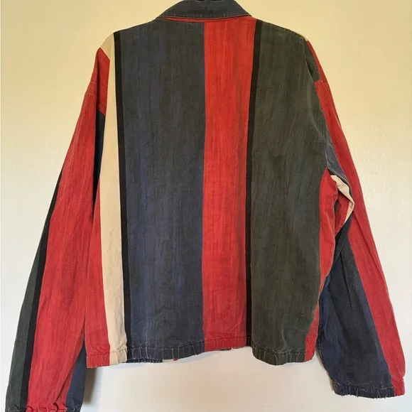 Vintage Polo by Ralph Lauren Men's Red, Blue, and Cream Zip-up Jacket - Picture 5 of 7